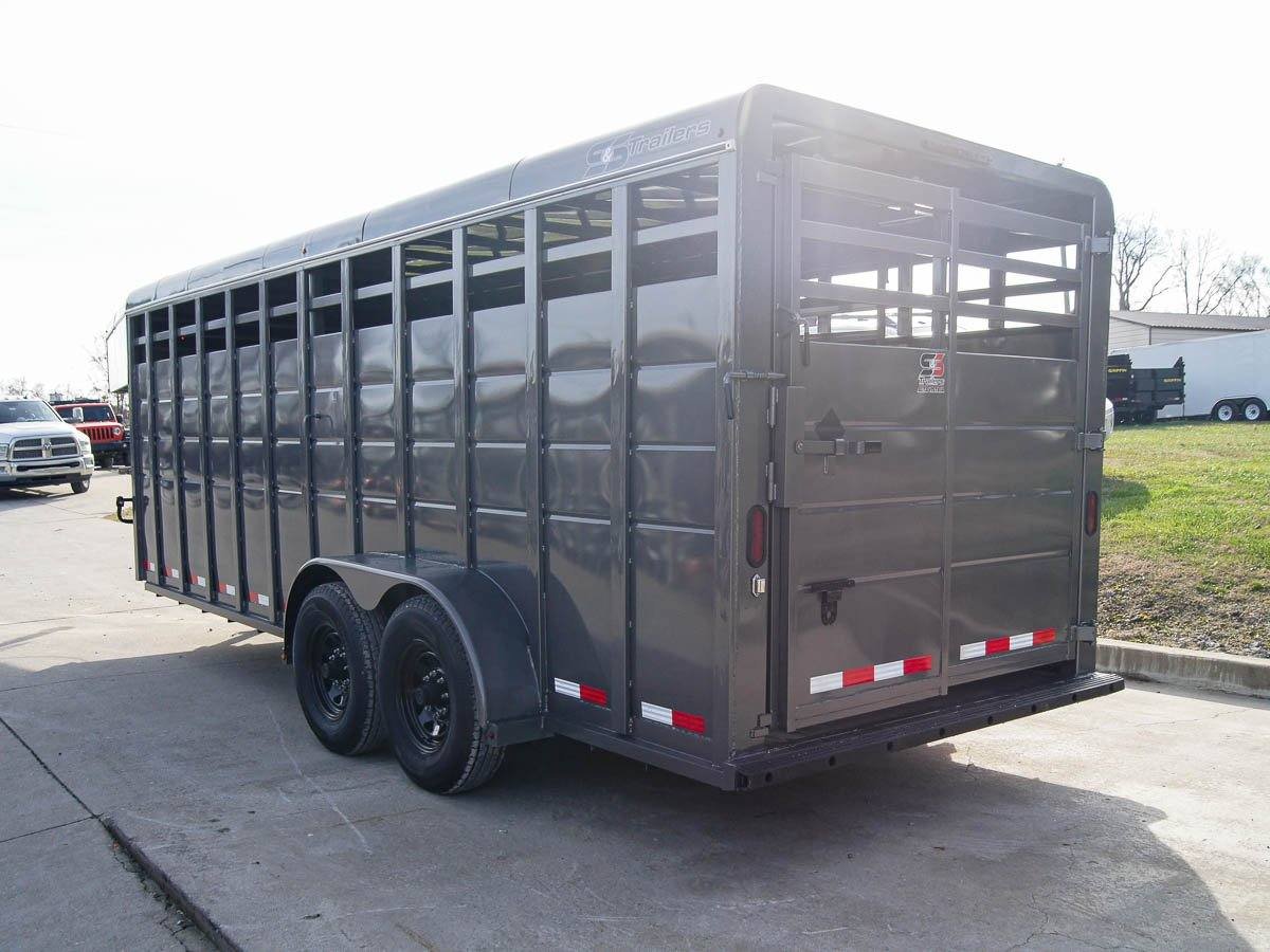 20ft Charcoal Gooseneck Livestock Cattle Trailer (2) 7K Axles image 8