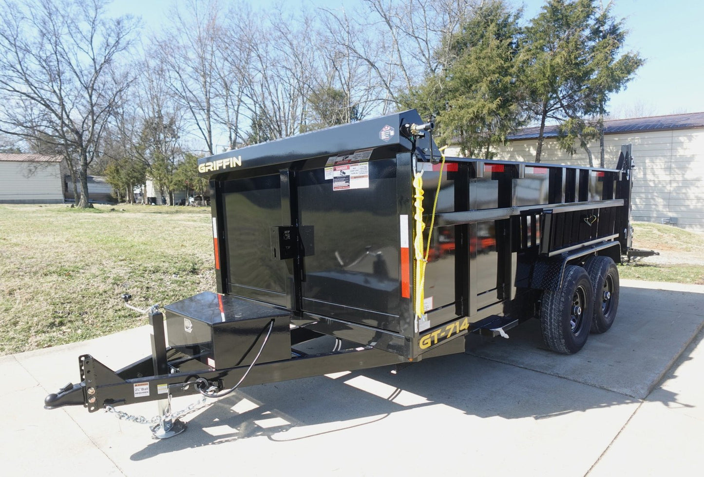 Hydraulic Dump Trailer 7x14 Landscape Equipment 3ft Sides image 0