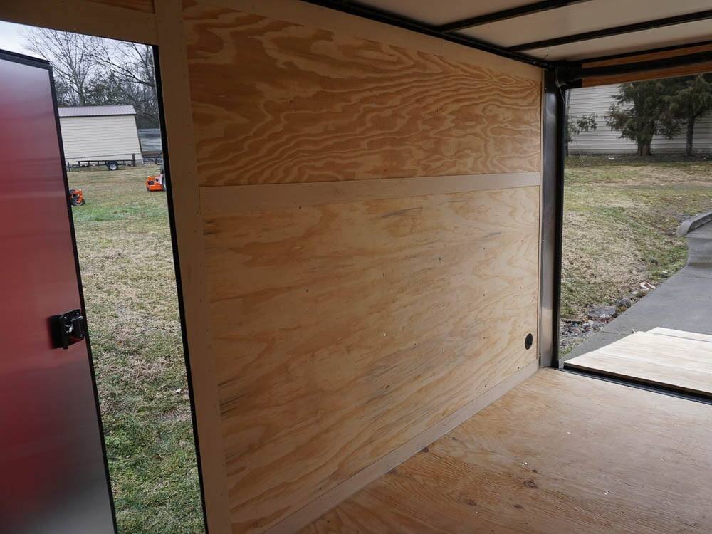 6x12 Enclosed Trailer Red V-Nose Blackout Package 3,500lb Axle Storage image 22