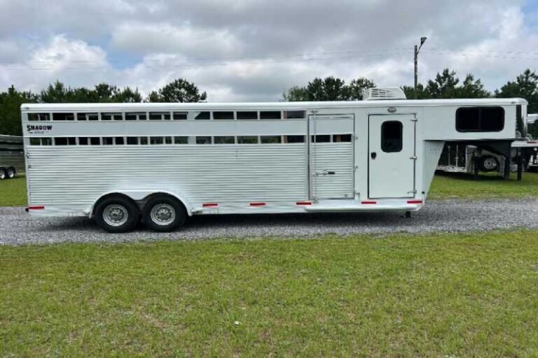 Used 2022 Shadow STK Stock Trailer with 8′ Short Wall image 2
