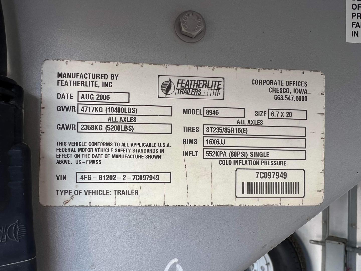 2007 Featherlite 3 horse slant load trailer image 20