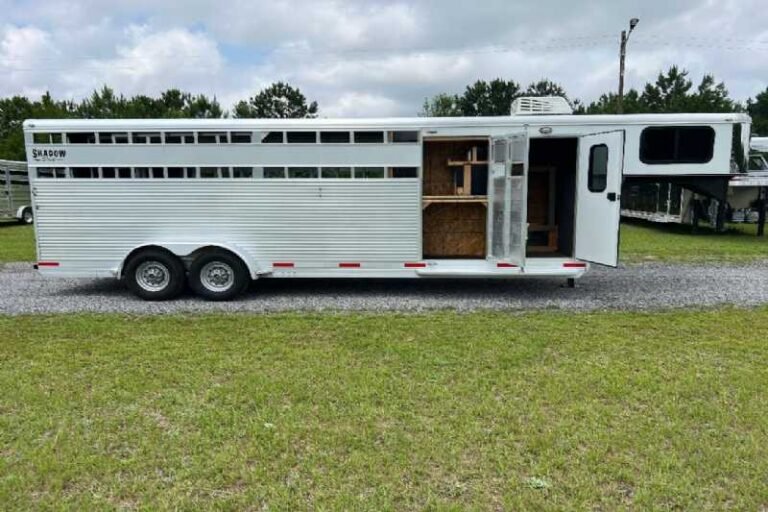 Used 2022 Shadow STK Stock Trailer with 8′ Short Wall image 3