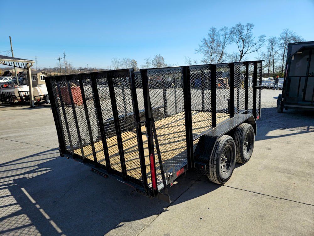 6.4' X 12' Straight Deck Tandem Utility Trailer 4ft Mesh Sides (2) 3,500lb Axles image 6
