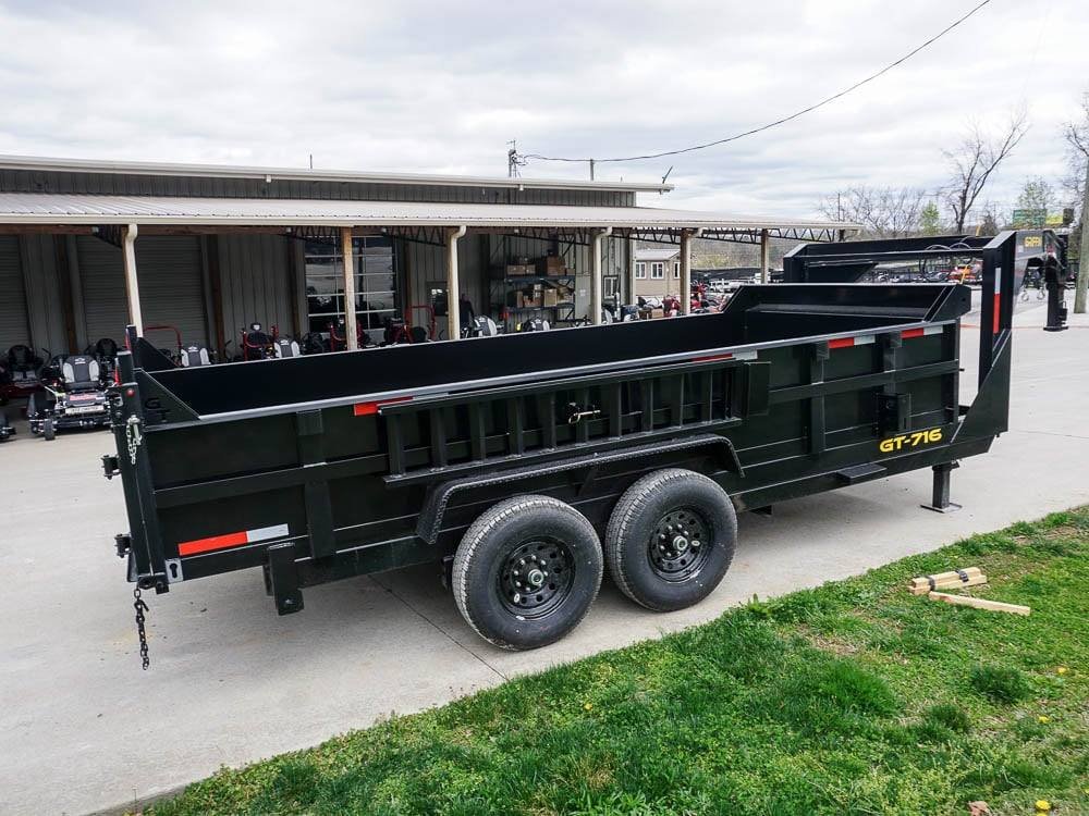 Hydraulic 7'x16' 2ft Side Gooseneck Dump Trailer (2) 7K Axles image 7