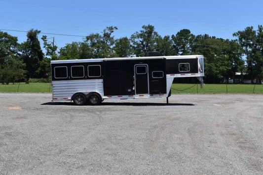 2017 Exiss Escape 7308LQ 3 Horse Trailer with 8′ Short Wall image 0