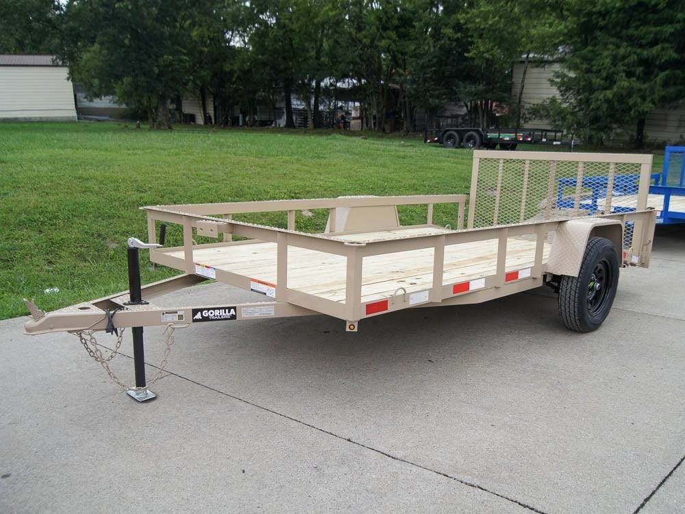 6'4" x 12 Powder Coated Dovetail Utility Trailer 3500lb Axle Powder Coated image 3