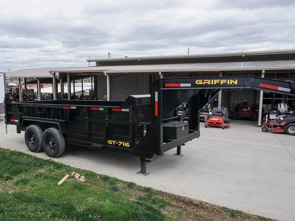Hydraulic 7'x16' 2ft Side Gooseneck Dump Trailer (2) 7K Axles image 9