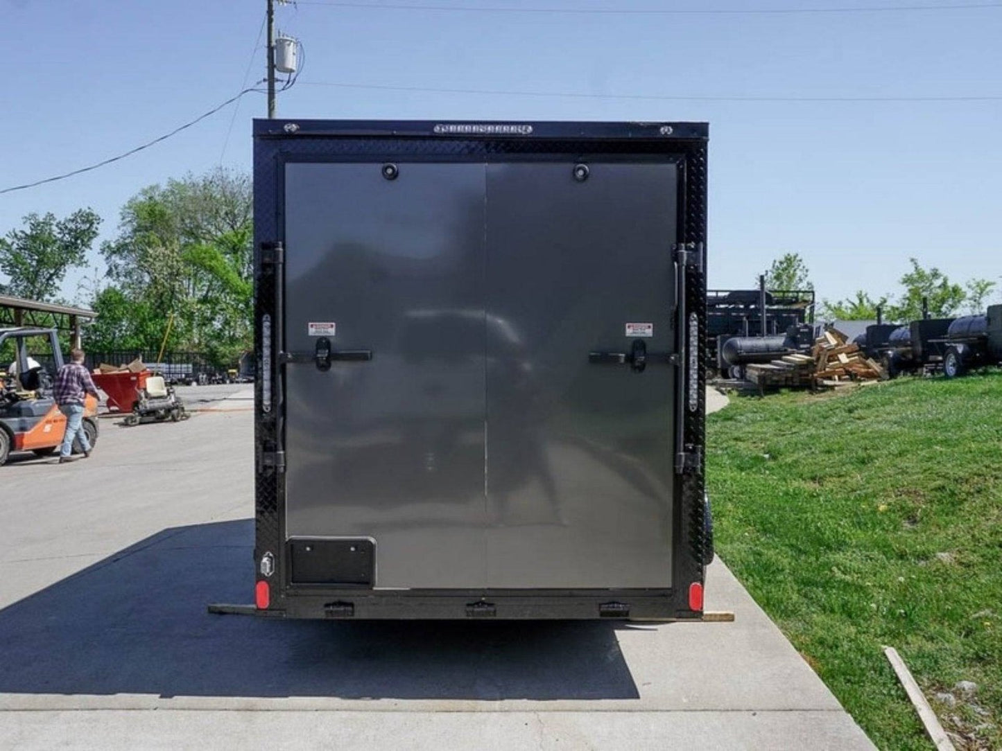 6x12 Enclosed Trailer Charcoal V-Nose Blackout Package 3,500lb Axle Storage image 5