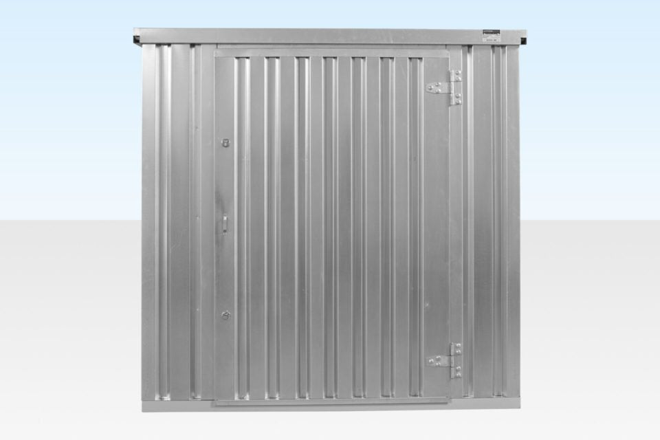 4m x 2.1m Flat Pack Container Store – Galvanised image 2