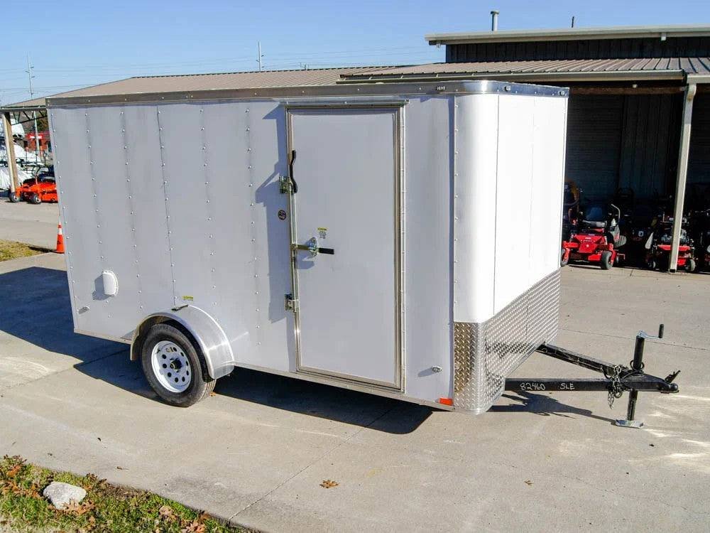 6x12 Flat Nose White Enclosed Trailer 3,500lb Axle image 7