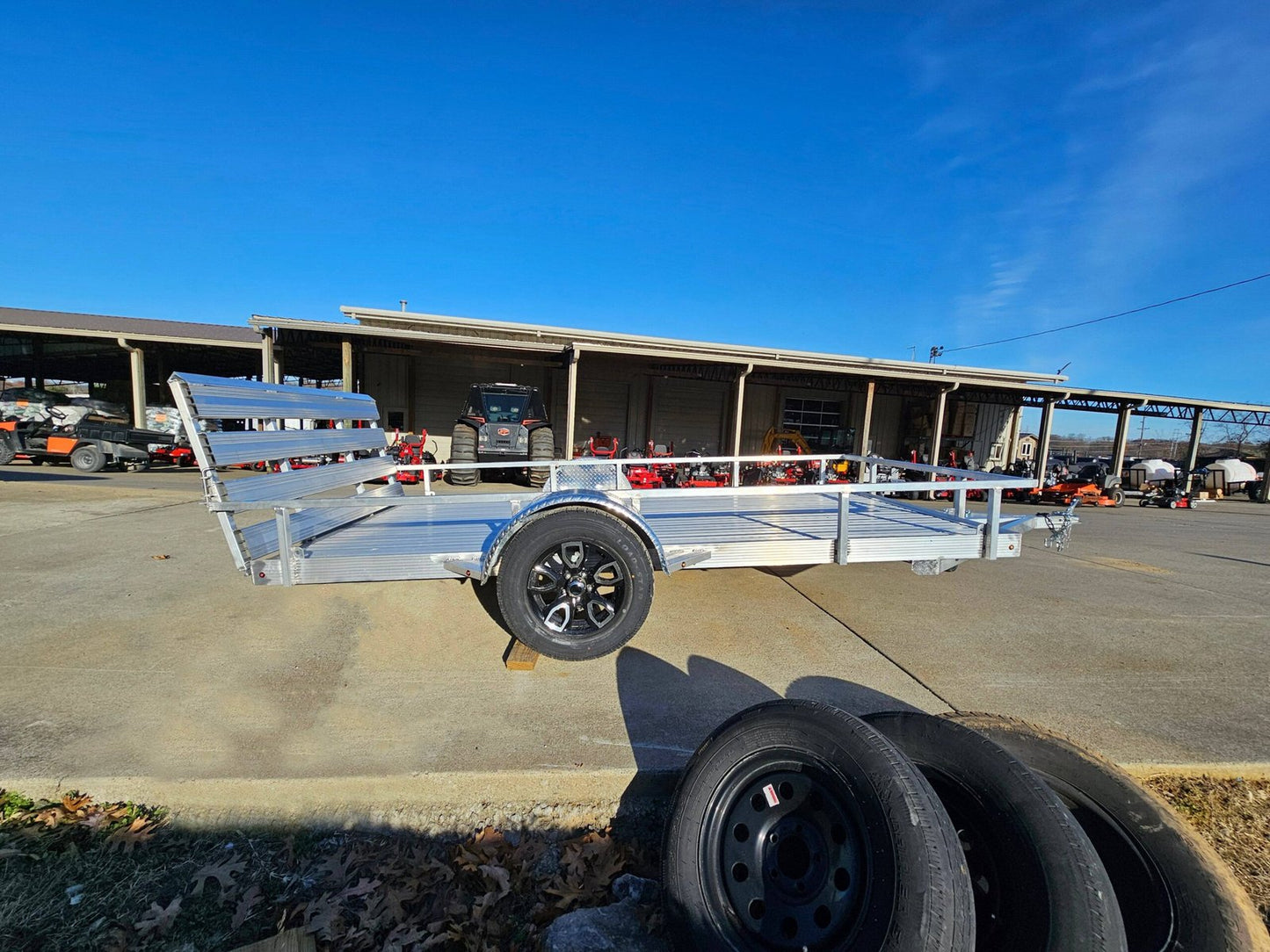 6.4'x12' Aluminum Utility Trailer With Gate Aluminum Wheels 3500 lb Axle image 11