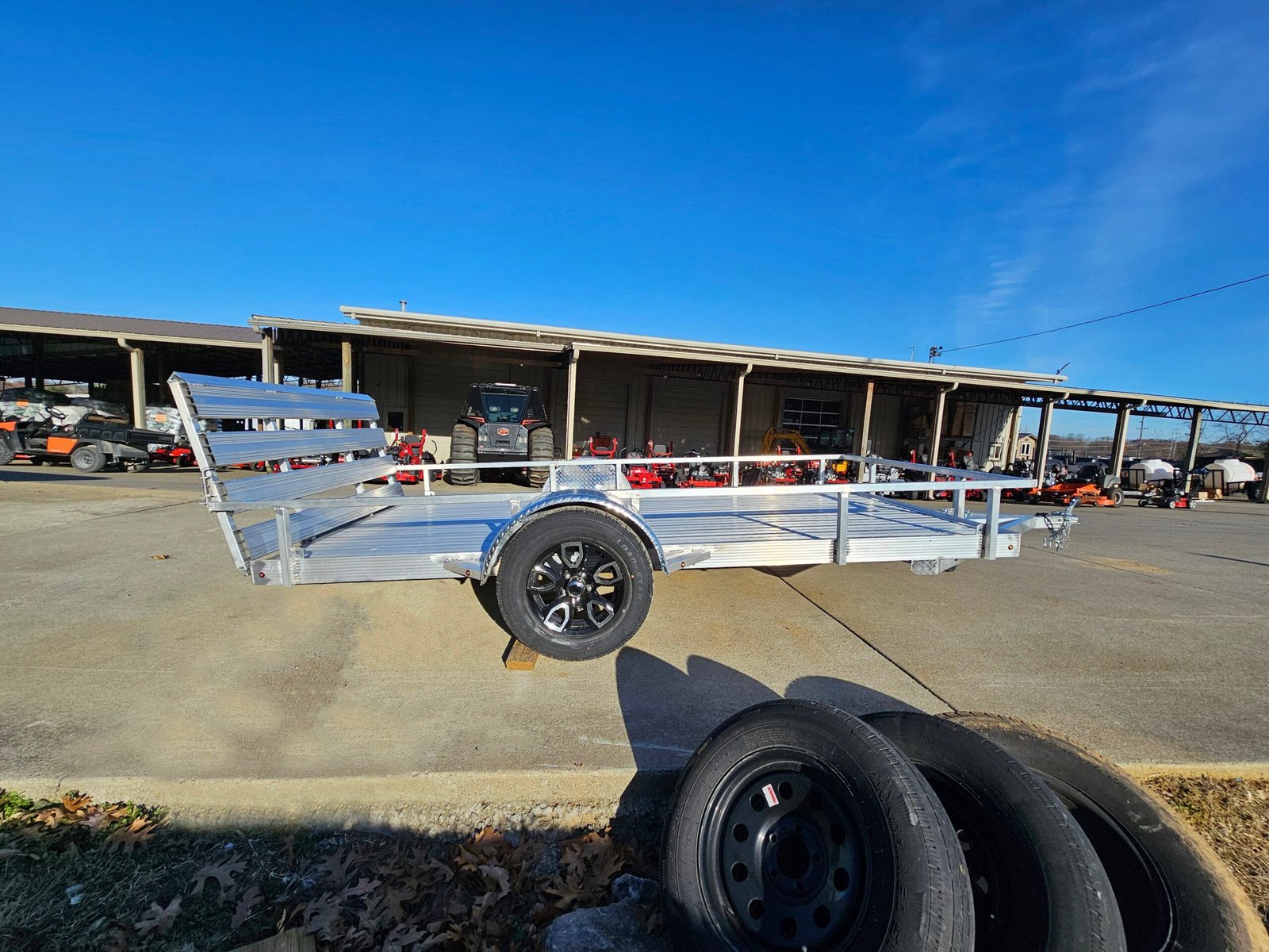 6.4'x12' Aluminum Utility Trailer With Gate Aluminum Wheels 3500 lb Axle image 11