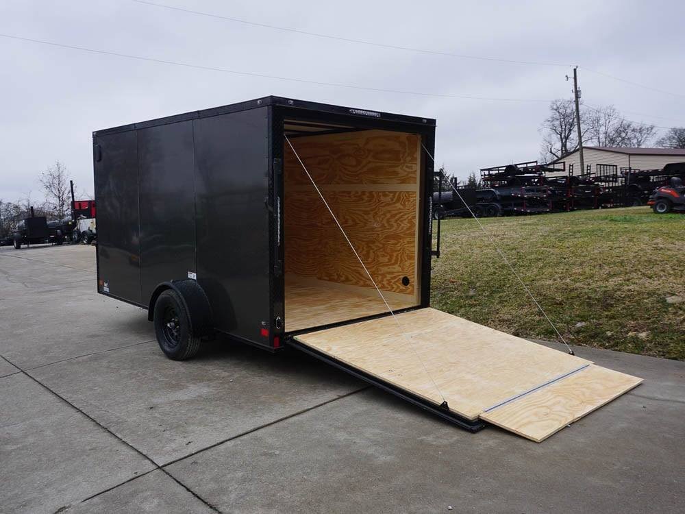 7x12 Enclosed Trailer Charcoal V-Nose Blackout Package 3,500lb Axle Storage image 10