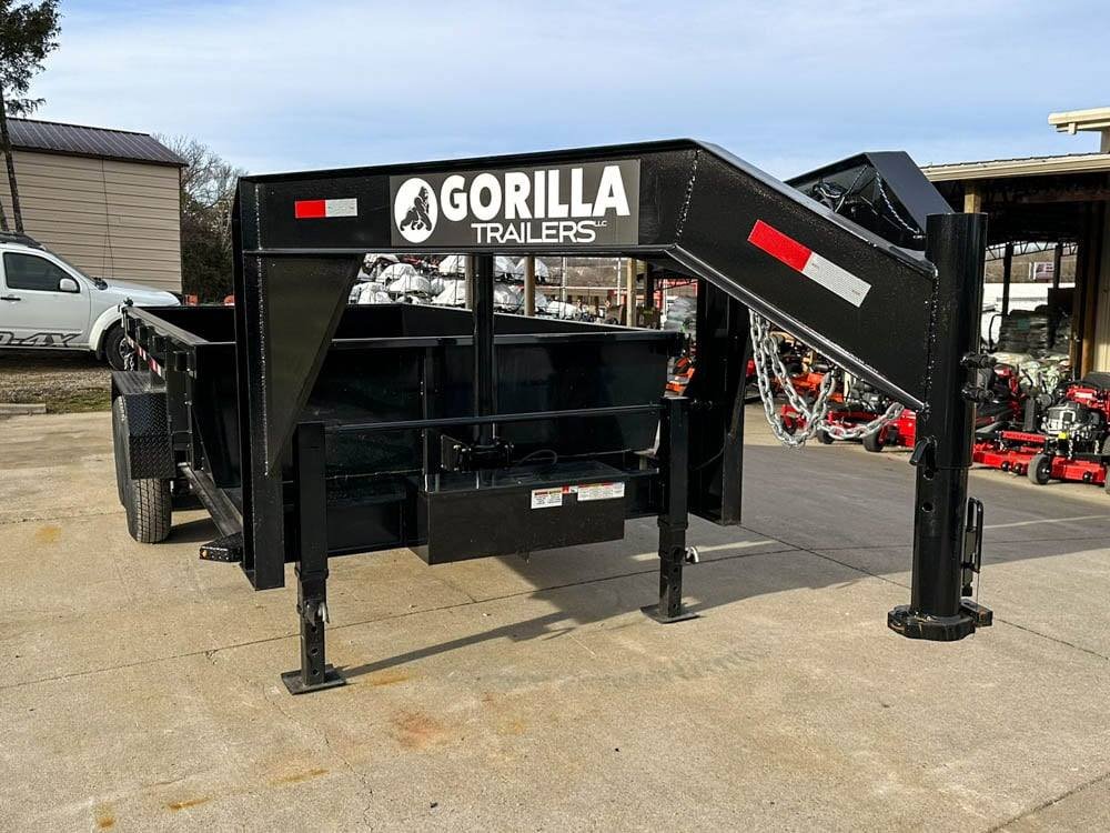 7x14 Gorilla Telescopic Gooseneck IBeam Dump Trailer 2ft Sides (2) 7K Axles image 9