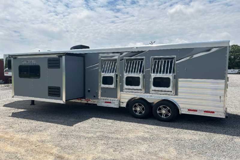 New 2024 Lakota 8313RKBGLQ Charger 3 Horse Trailer with 13′ Short Wall image 2