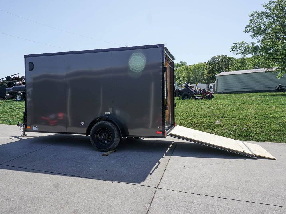 6x12 Enclosed Trailer Charcoal V-Nose Blackout Package 3,500lb Axle Storage image 16