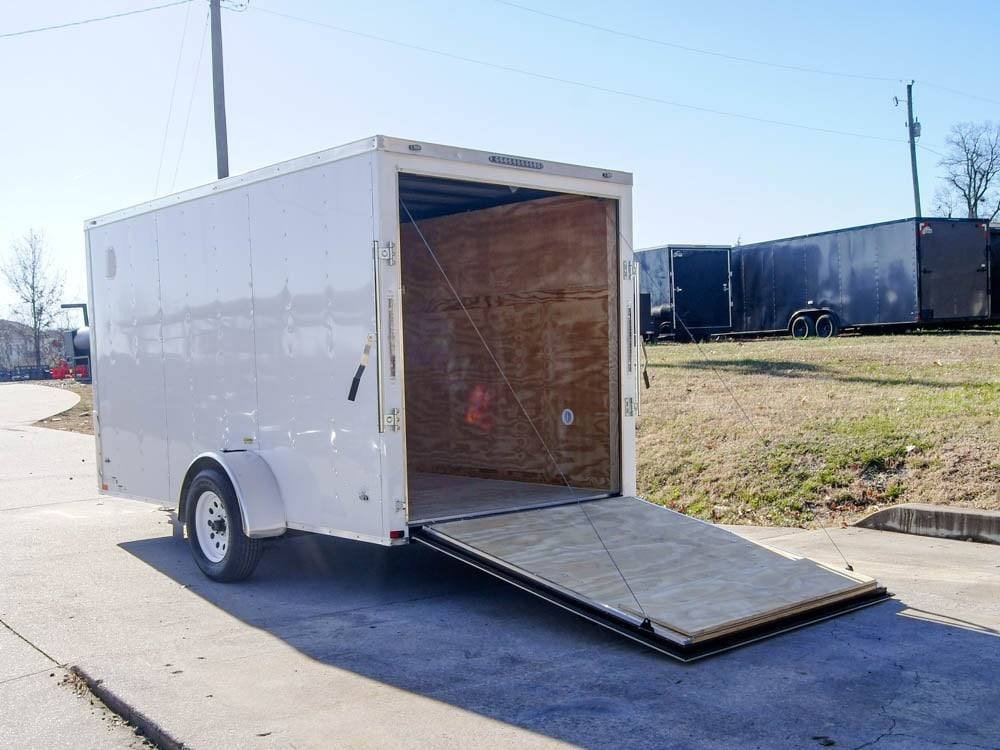 6x12 Flat Nose White Enclosed Trailer 3,500lb Axle image 10