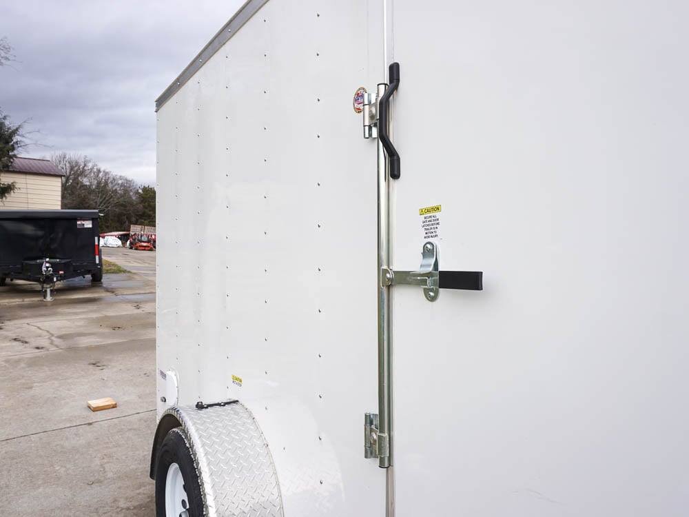 6' X 12' White Enclosed V-Nose Trailer with Diamond Plate Floor Storage image 12