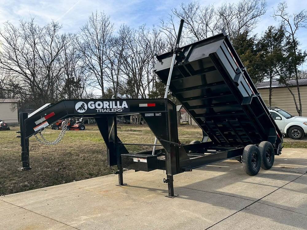 7x14 Gorilla Telescopic Gooseneck IBeam Dump Trailer 2ft Sides (2) 7K Axles image 20
