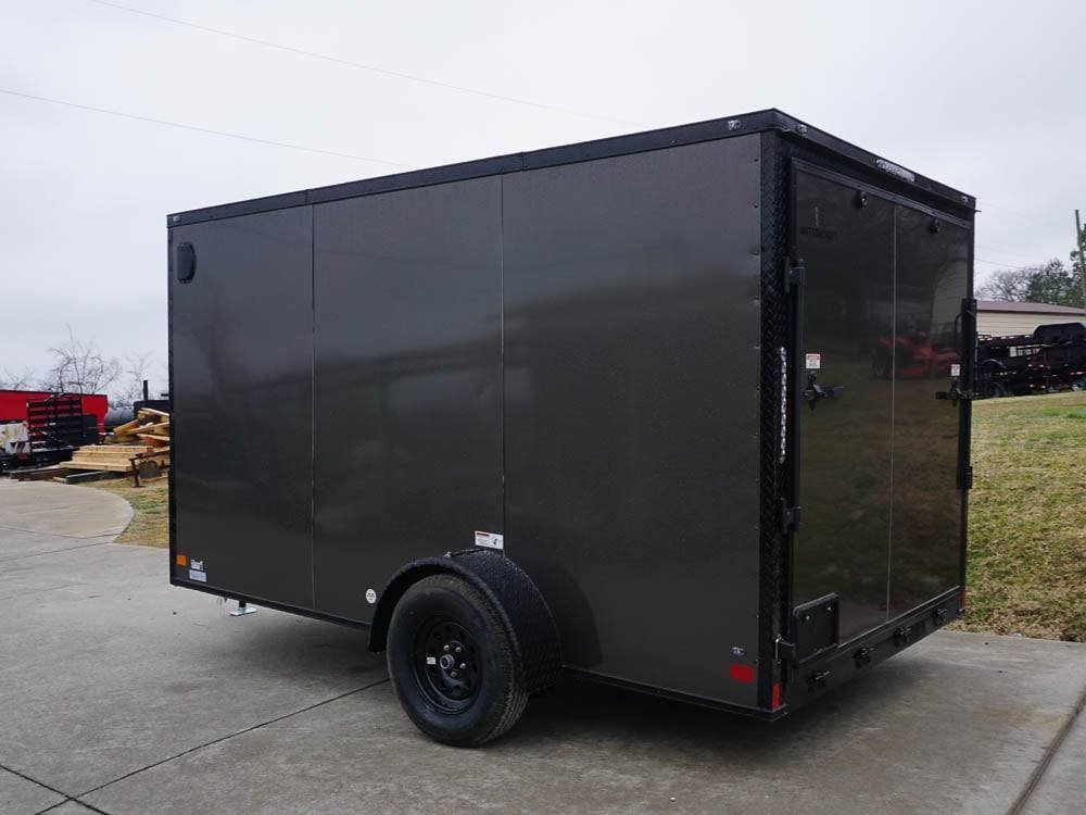 7x12 Enclosed Trailer Charcoal V-Nose Blackout Package 3,500lb Axle Storage image 4