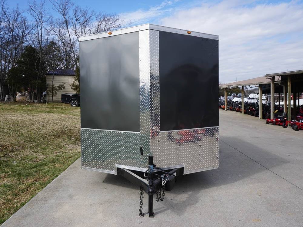 7x12 Enclosed Charcoal Trailer with Silver ATP 3500lb Axle Storage image 1