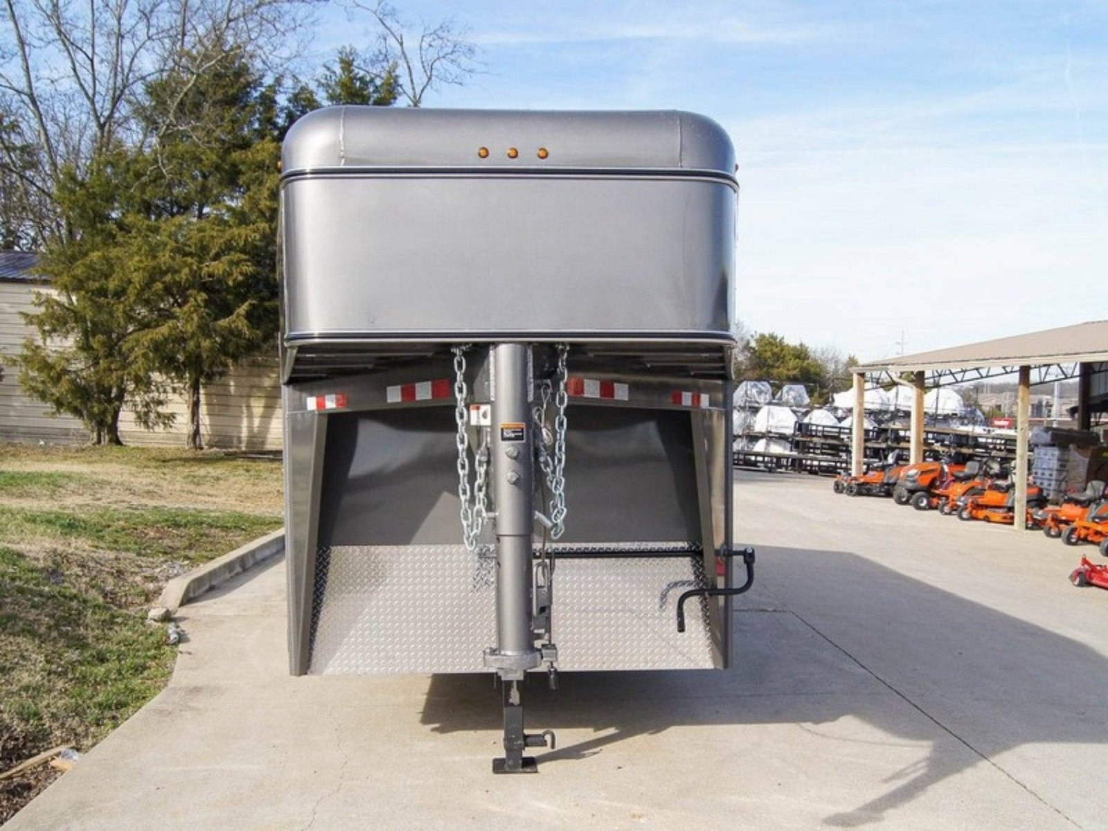 24ft Charcoal Gooseneck Livestock Trailer with Padded Floors (2) 7K Axles image 5