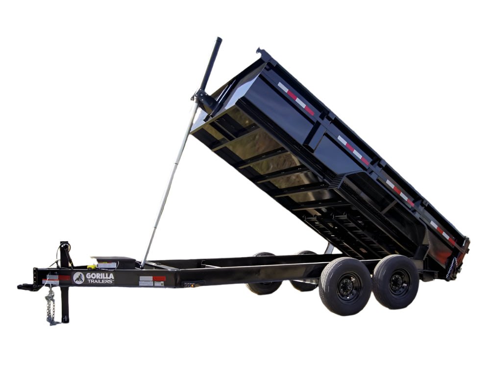 7x14 Gorilla Telescopic IBeam Dump Trailer with 2ft Sides (2) 7K Axles image 0