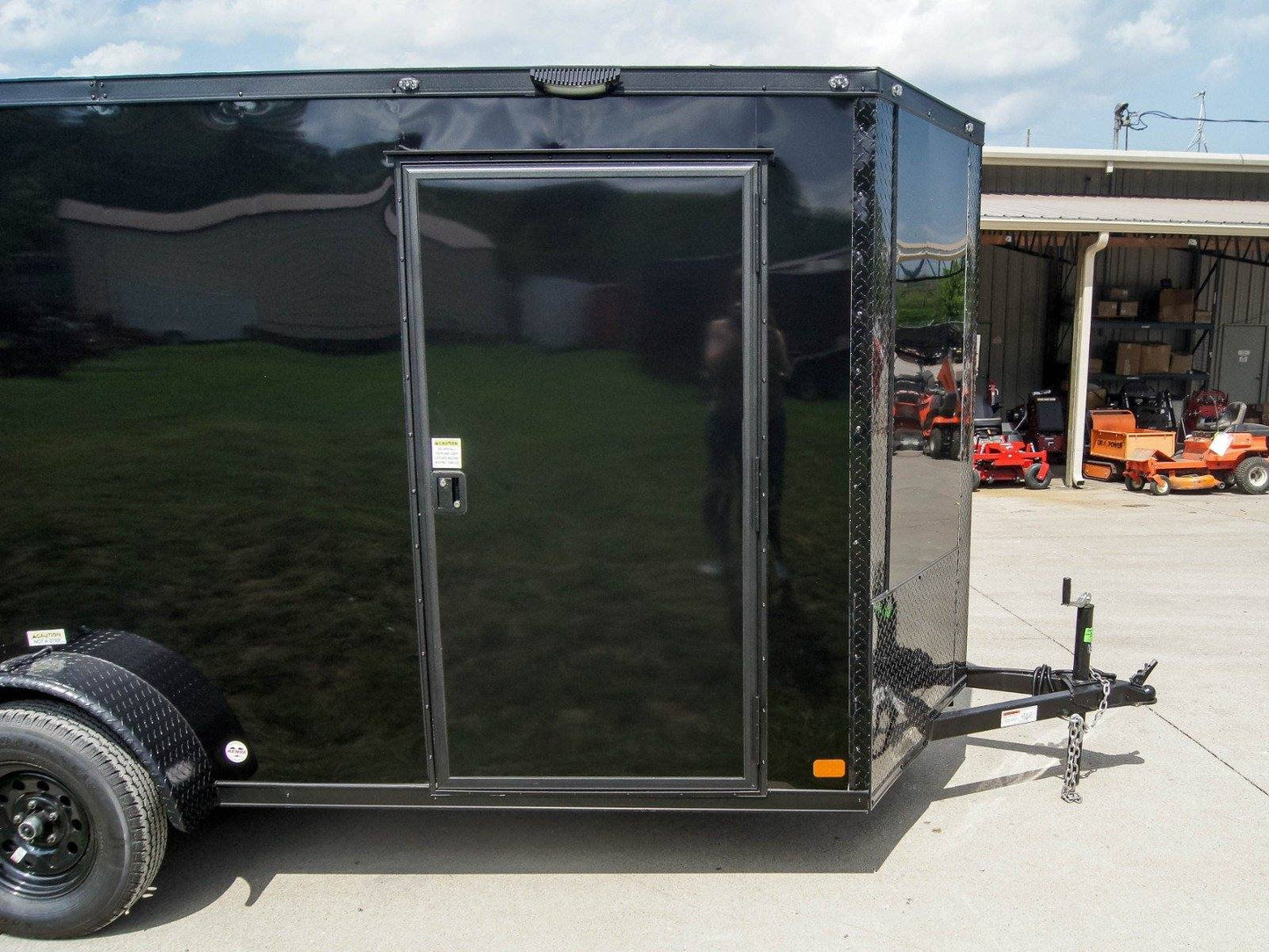 6x12 Enclosed Trailer Black V-Nose Blackout Package 3,500lb Axle Storage image 11
