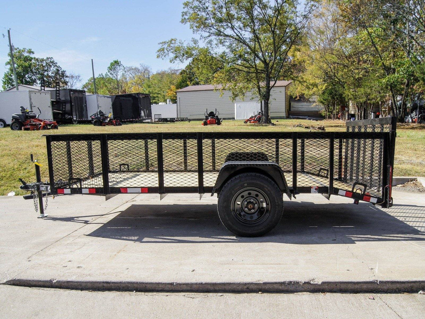 6.4x12 Dovetail Utility Trailer 2ft Mesh Side 3,500lb Axle image 2