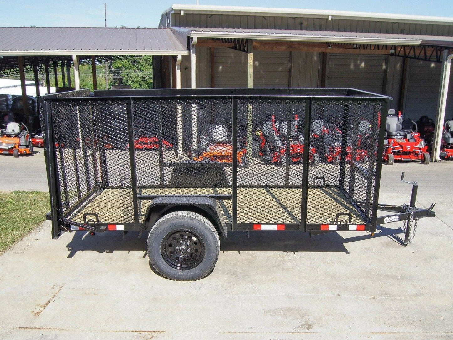 5x10 Straight Deck Utility Trailer 4ft Mesh Sides 3500lb Axle image 6