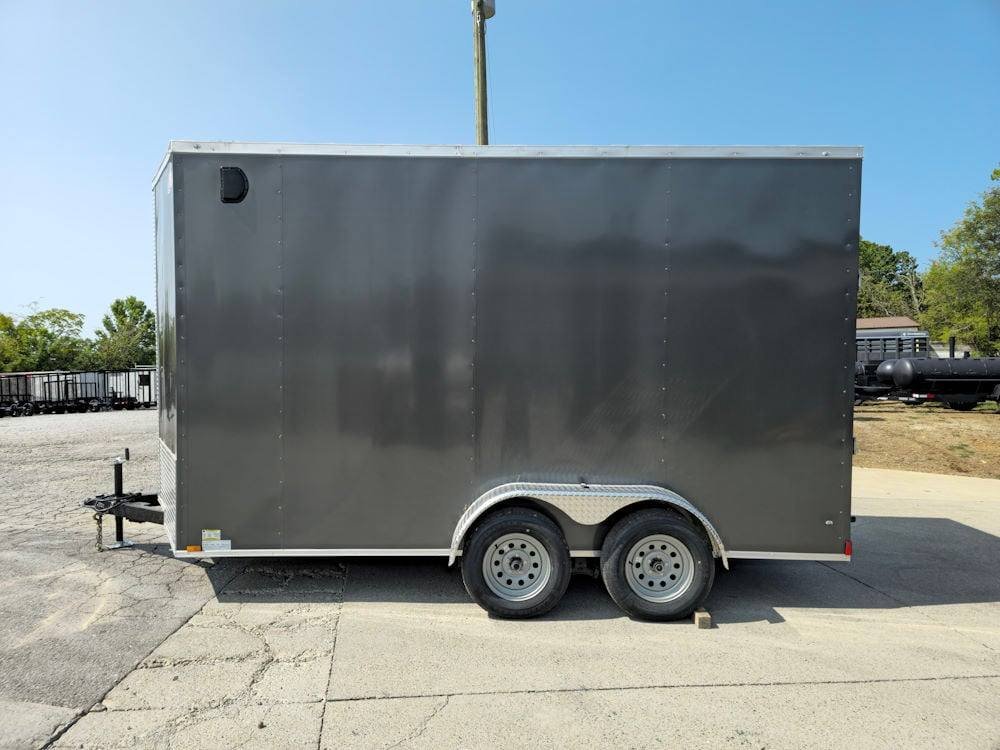 7' x 14' Charcoal Gray Enclosed Trailer 8ft Interior image 6