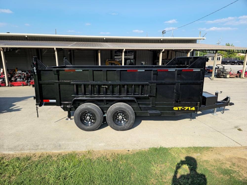 7x14 Telescopic Dump Trailer with 3ft Sides (2) 7K Axles image 7