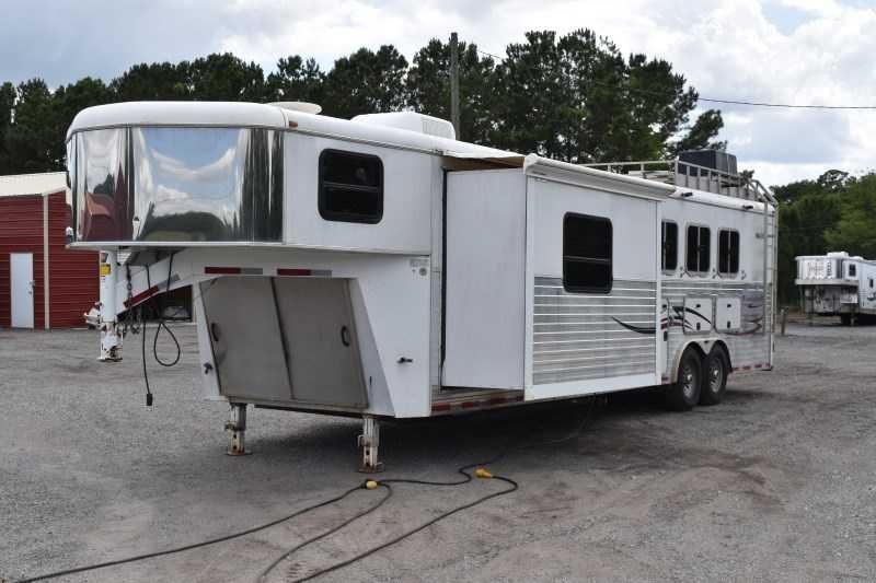 2007 American Spirit 8410GLQ 4 Horse Trailer with 10′ Short Wall image 3