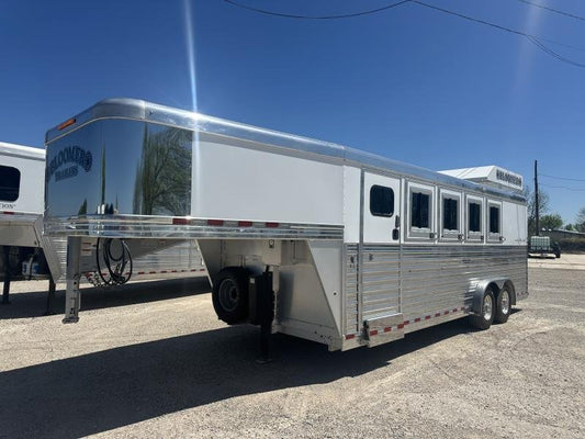 2020 Bloomer 4 Horse Stock Combo Trainer Tack Horse Trailer image 0