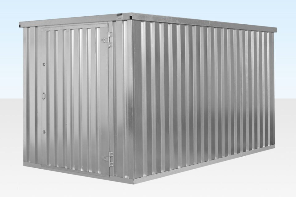 4m x 2.1m Flat Pack Container Store – Galvanised image 0
