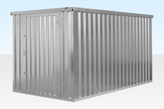 4m x 2.1m Flat Pack Container Store – Galvanised image 0