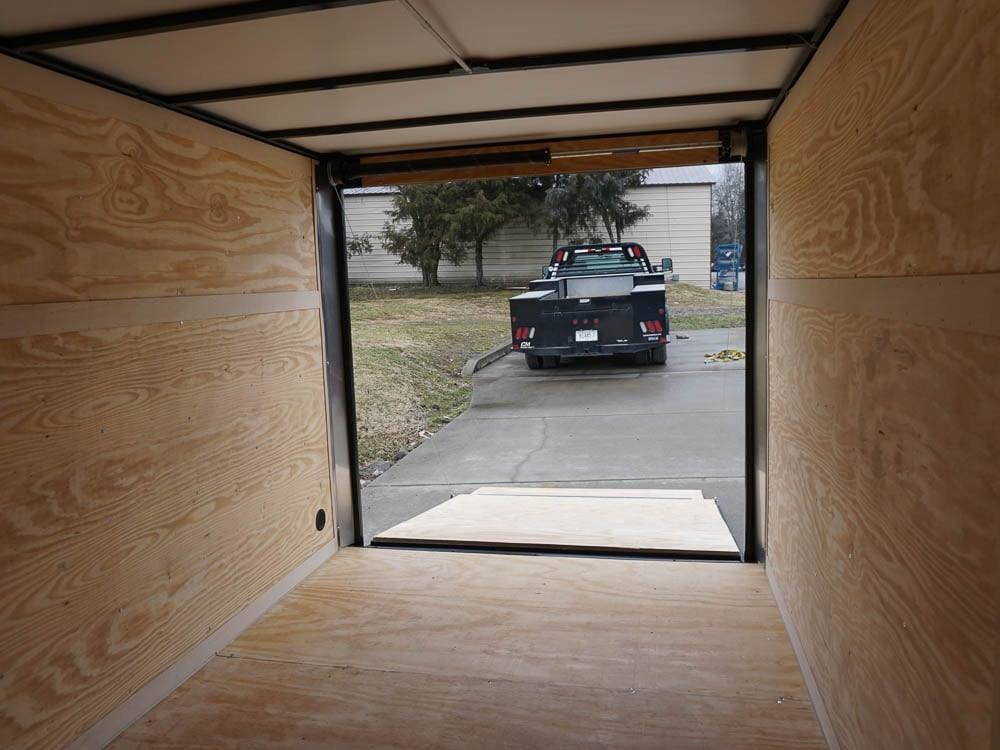 7x12 Enclosed Trailer Red V-Nose Blackout Package 3,500lb Axle Storage image 21