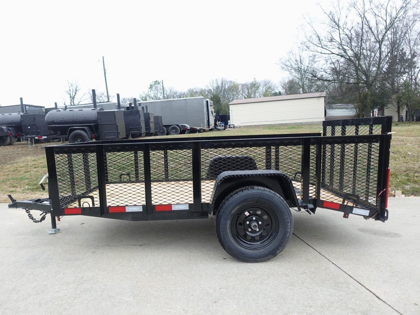 5x10 Dovetail Utility Trailer 2ft Mesh 3500lb Axle image 2