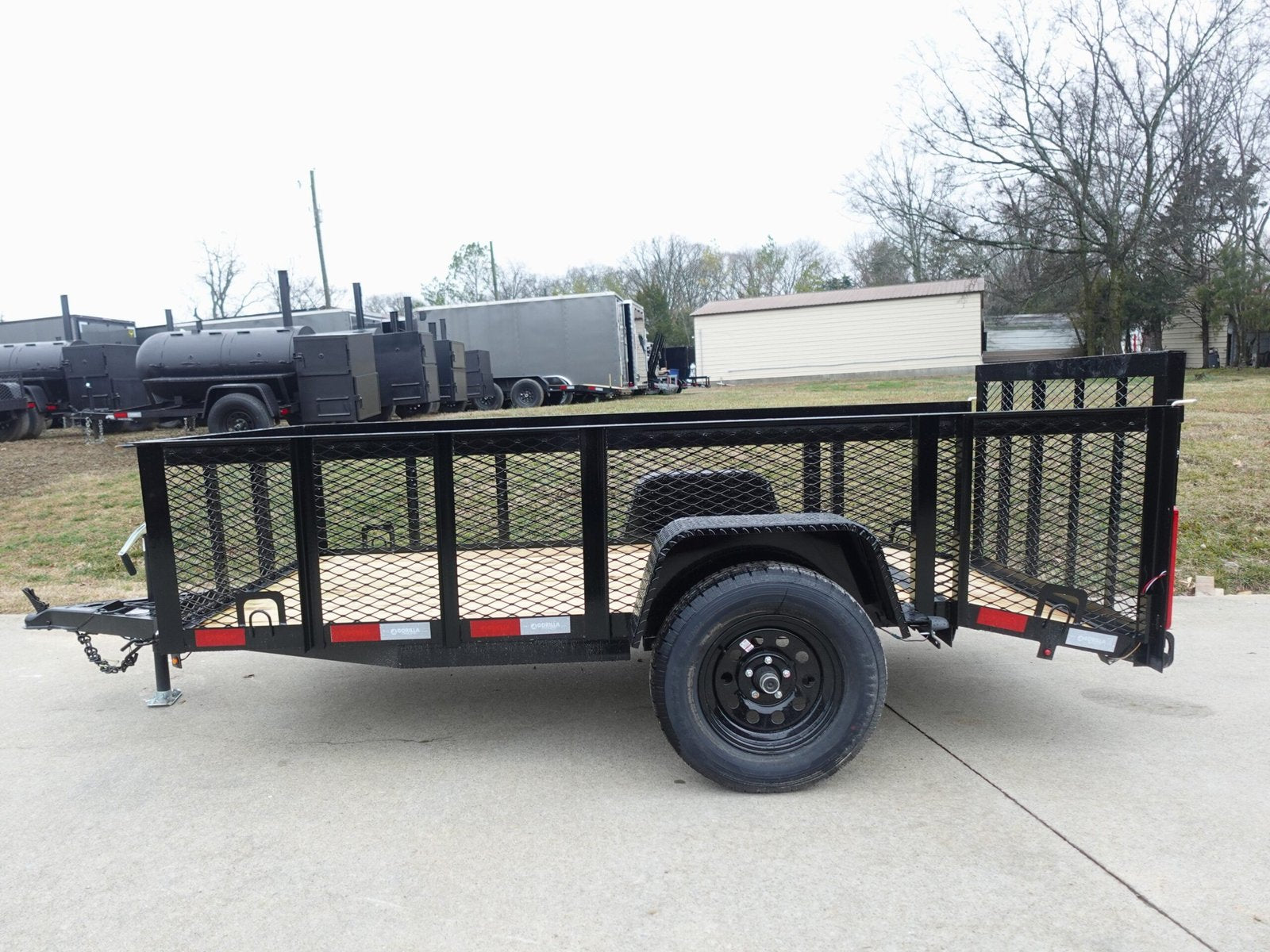 5x10 Dovetail Utility Trailer 2ft Mesh 3500lb Axle image 2