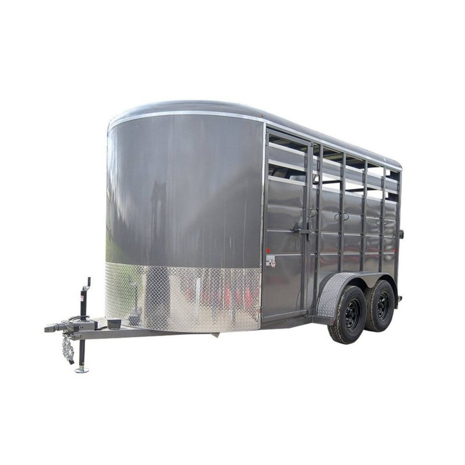 14ft Charcoal Horse Livestock Cattle Trailer (2) 3,500lb Axles with Dressing Room image 0