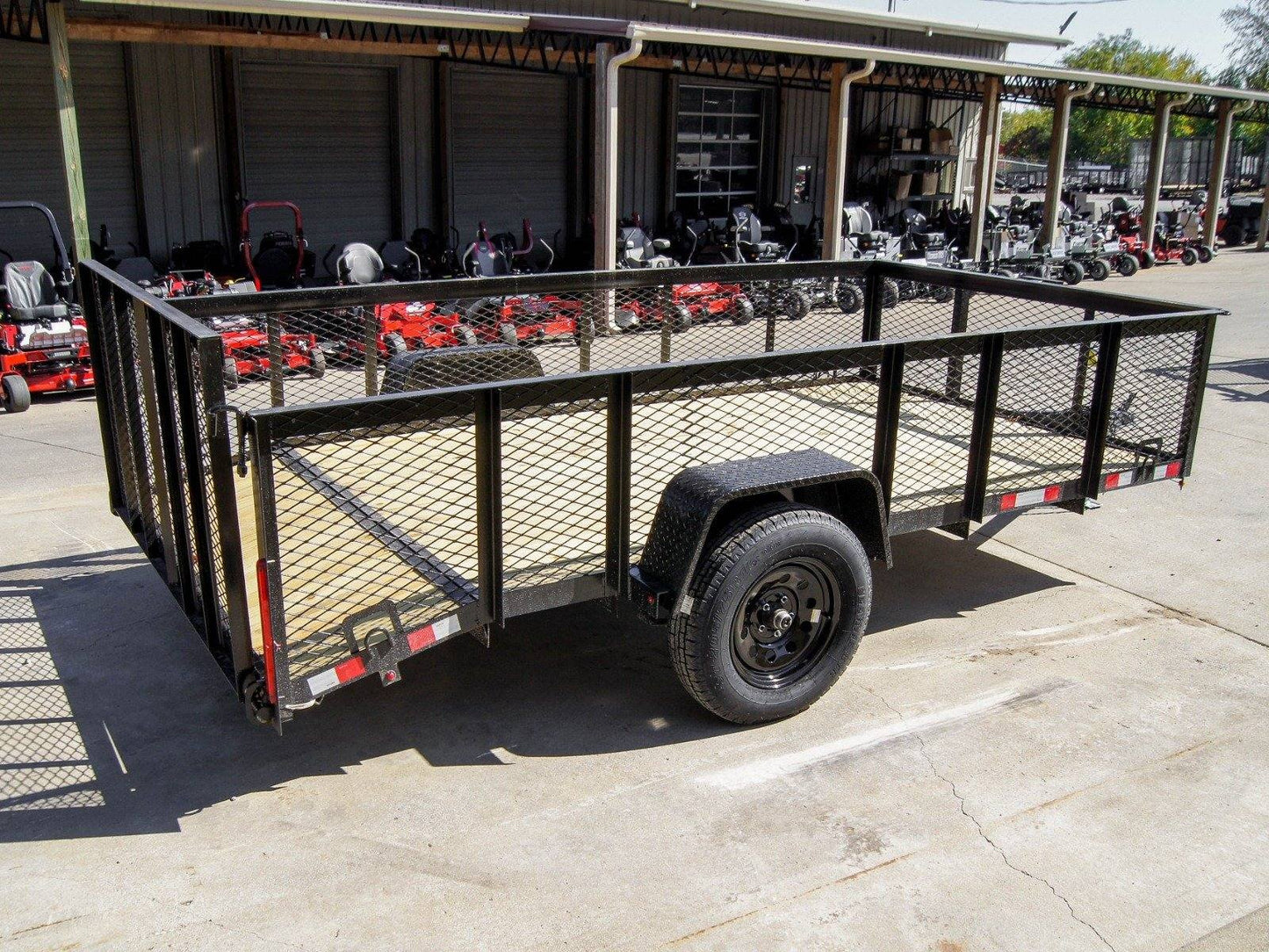 6.4x12 Dovetail Utility Trailer 2ft Mesh Side 3,500lb Axle image 5