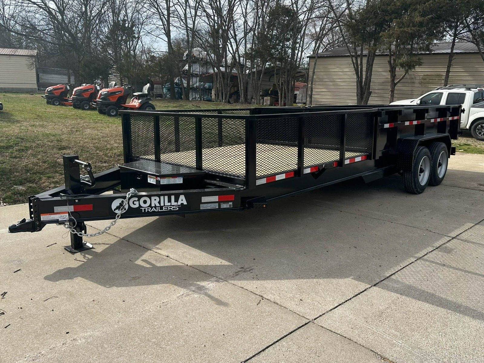 7x20 Hybrid Utility Dump Trailer 2ft Sides with Box (2) 7K Axles No Side Gate image 2
