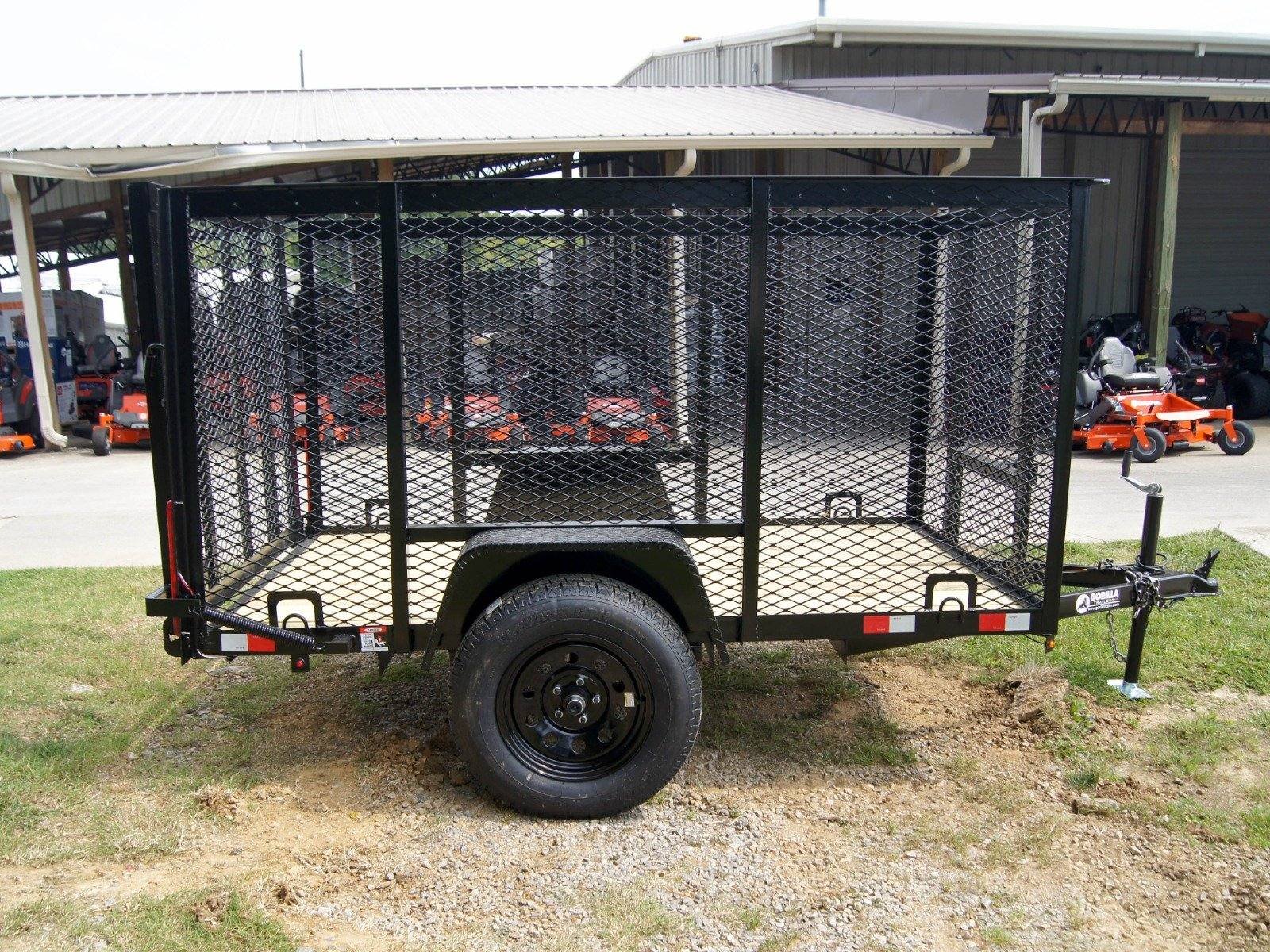 5x8 Straight Deck Utility Trailer with 4ft Mesh Side 3500lb Axle image 4