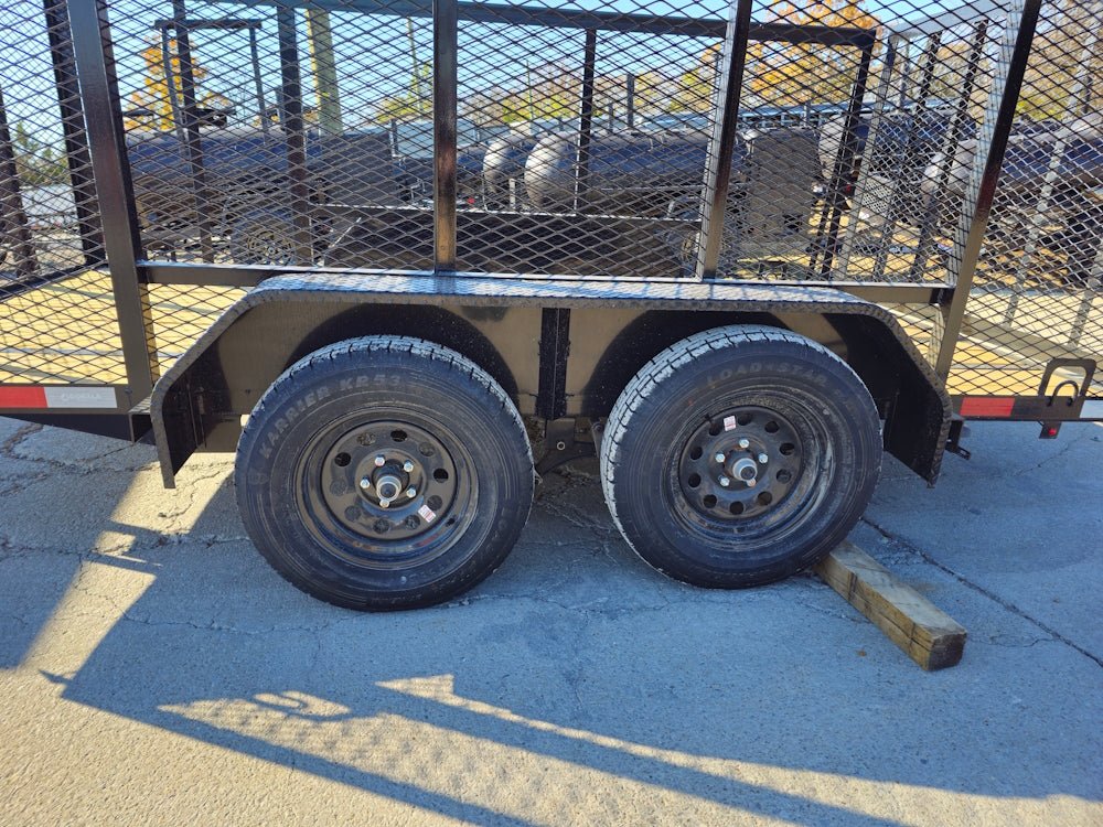 6.4' X 12' Straight Deck Tandem Utility Trailer 4ft Mesh Sides (2) 3,500lb Axles image 3