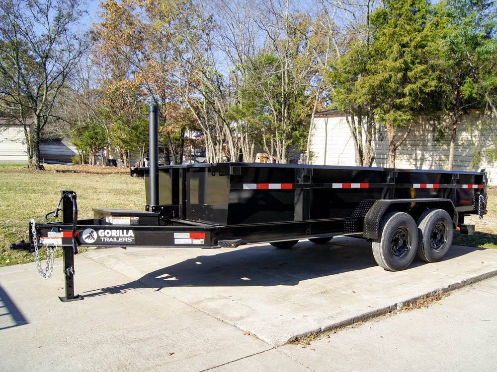 7x16 Gorilla Telescopic IBeam Dump Trailer with 2ft Sides (2) 7K Axles image 4
