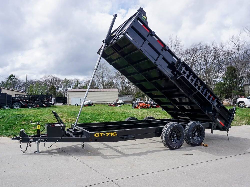 7x16 Telescopic Dump Trailer with 2ft Sides (2) 7K Axles GVWR 14K image 9