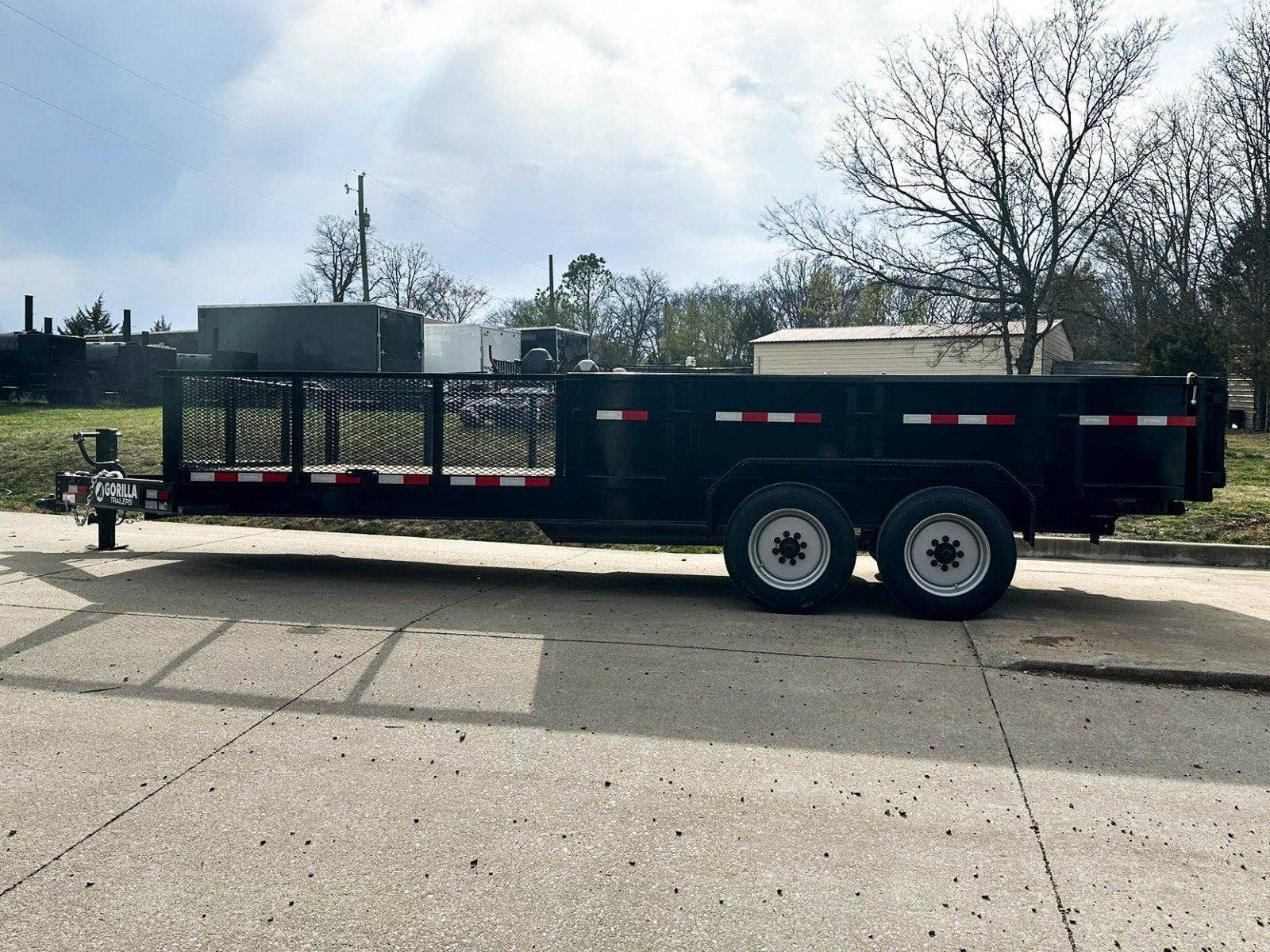 7x20 Hybrid Utility Dump Trailer 2ft Sides with Box (2) 7K Axles No Side Gate image 4