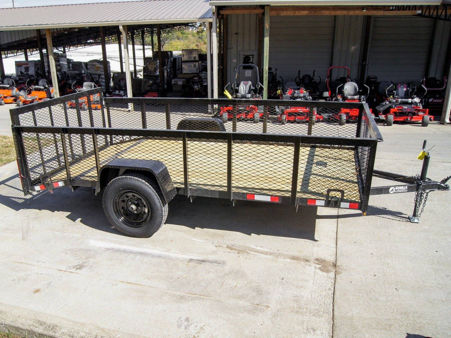 6.4x12 Dovetail Utility Trailer 2ft Mesh Side 3,500lb Axle image 6
