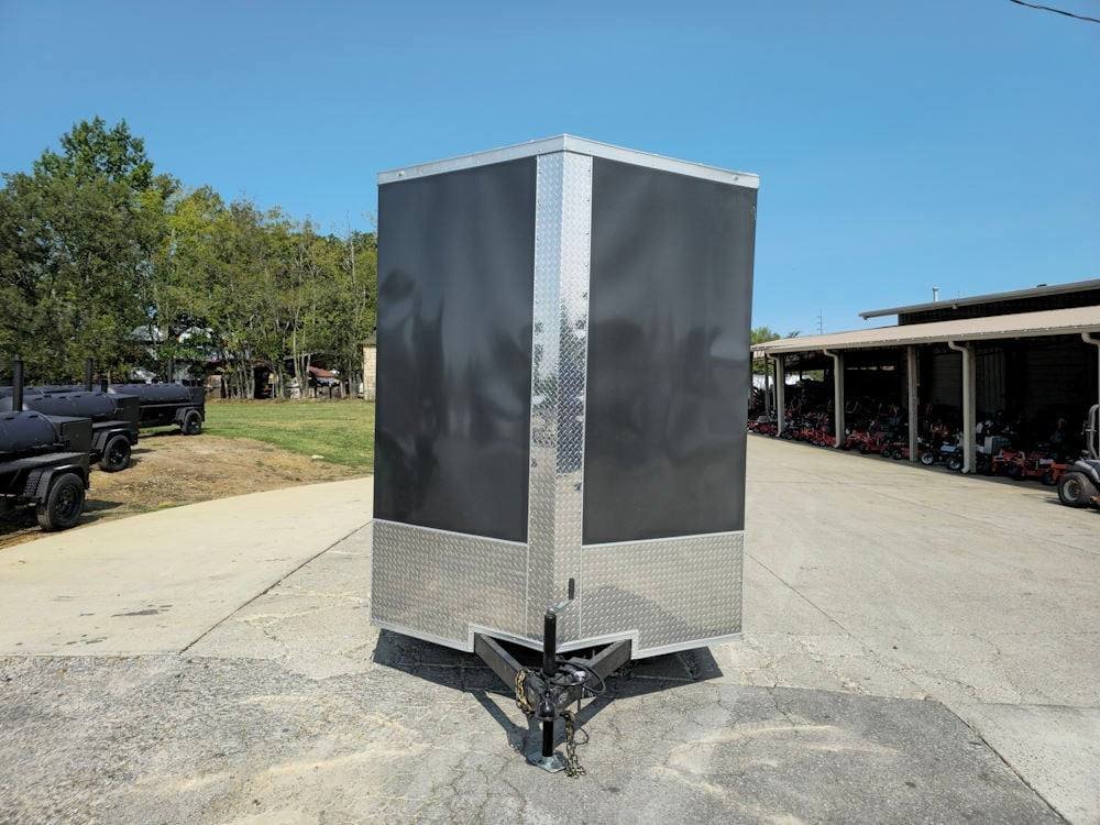 7' x 14' Charcoal Gray Enclosed Trailer 8ft Interior image 1