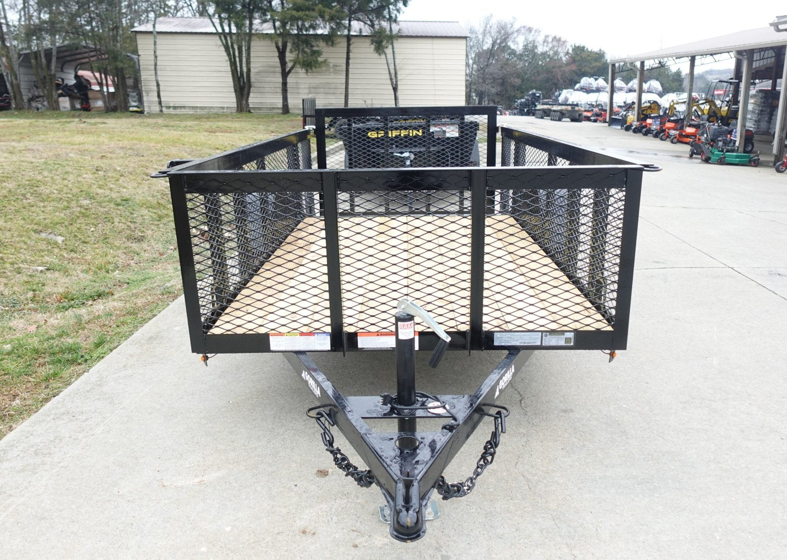 5x10 Dovetail Utility Trailer 2ft Mesh 3500lb Axle image 1